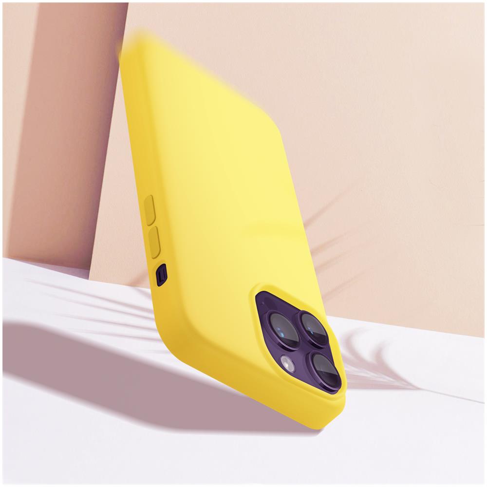 Cover Per Iphone 14 Pro Max Ibrida Semirigida Sottile Leggera Gialla - Foto 2