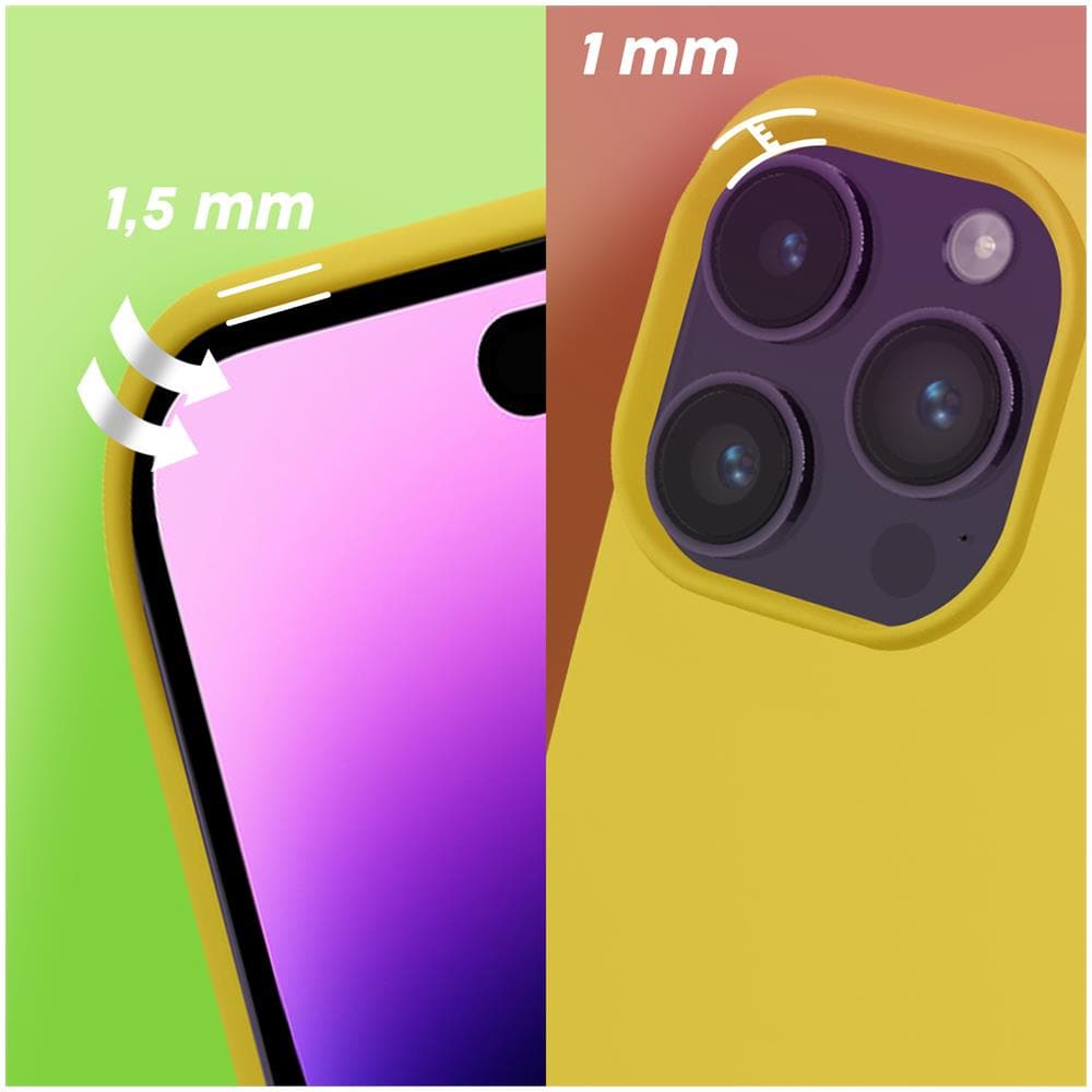 Cover Per Iphone 14 Pro Max Ibrida Semirigida Sottile Leggera Gialla - Foto 5
