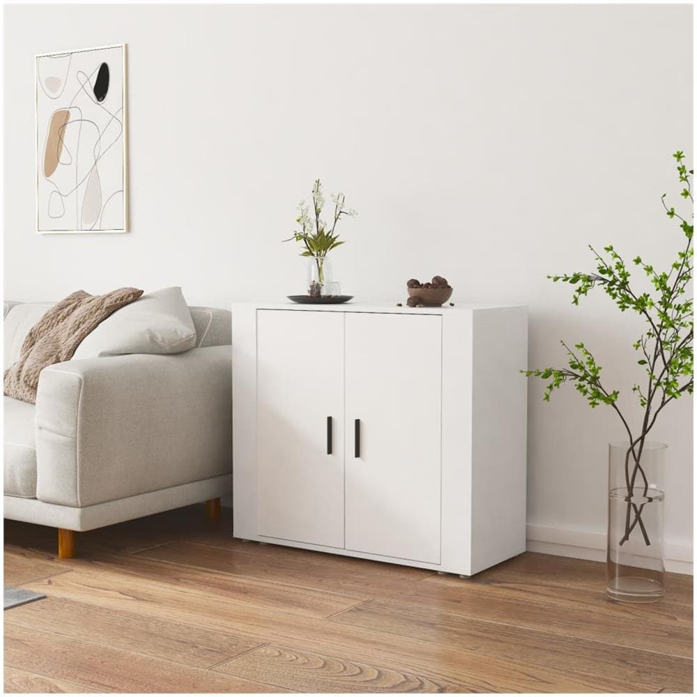 Credenza Bianca 80x33x70 Cm In Legno Multistrato - Foto 1