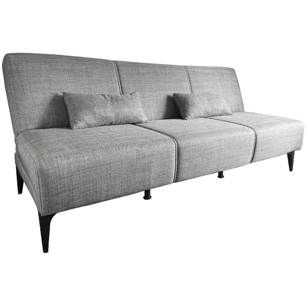 Divano Letto Hugo, Divano Letto In Tessuto, Divano Letto Con Apertura Click-clack, Divano Letto Con Cuscini, 190x70h80 Cm, Grigio - Foto 2