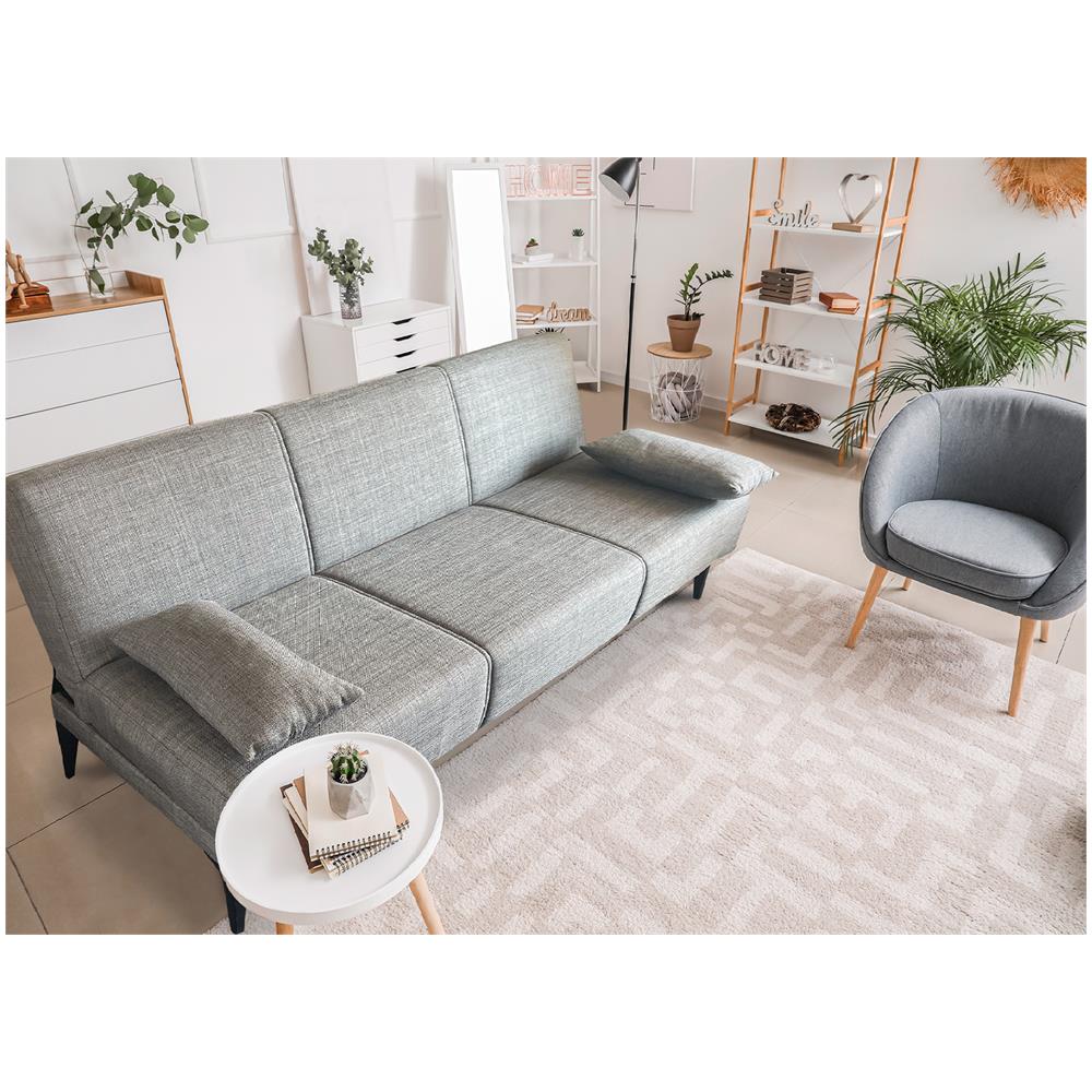 Divano Letto Hugo, Divano Letto In Tessuto, Divano Letto Con Apertura Click-clack, Divano Letto Con Cuscini, 190x70h80 Cm, Grigio - Foto 4