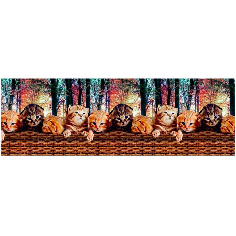 Tappeto Passatoia Cucina Antiscivolo Stampa Digitale Dis. Gattini Bosco 50x50 Gattini - Foto 2