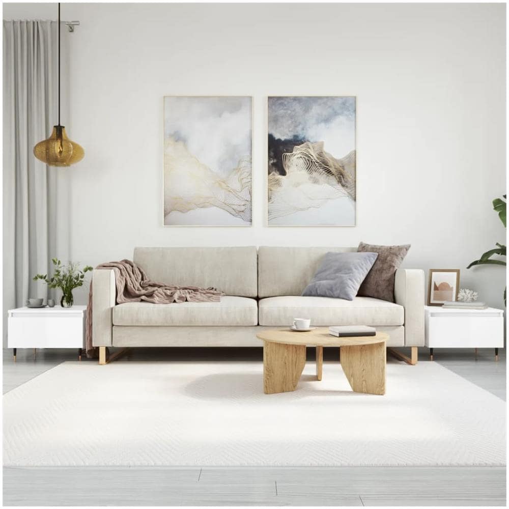 Tavolini Salotto 2pz Bianco Lucido 50x46x35cm Legno Multistrato - Foto 1