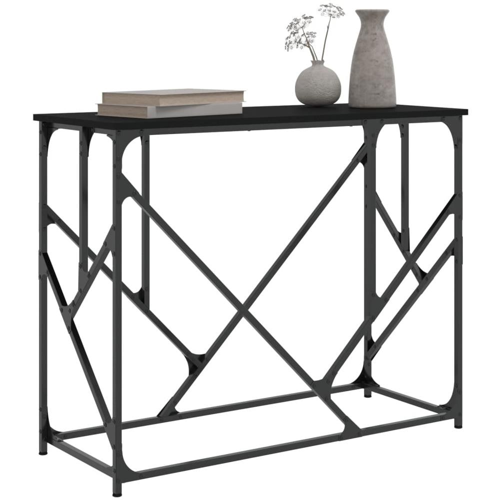Tavolino Consolle Nero 100x40x80 Cm In Legno Multistrato - Foto 3