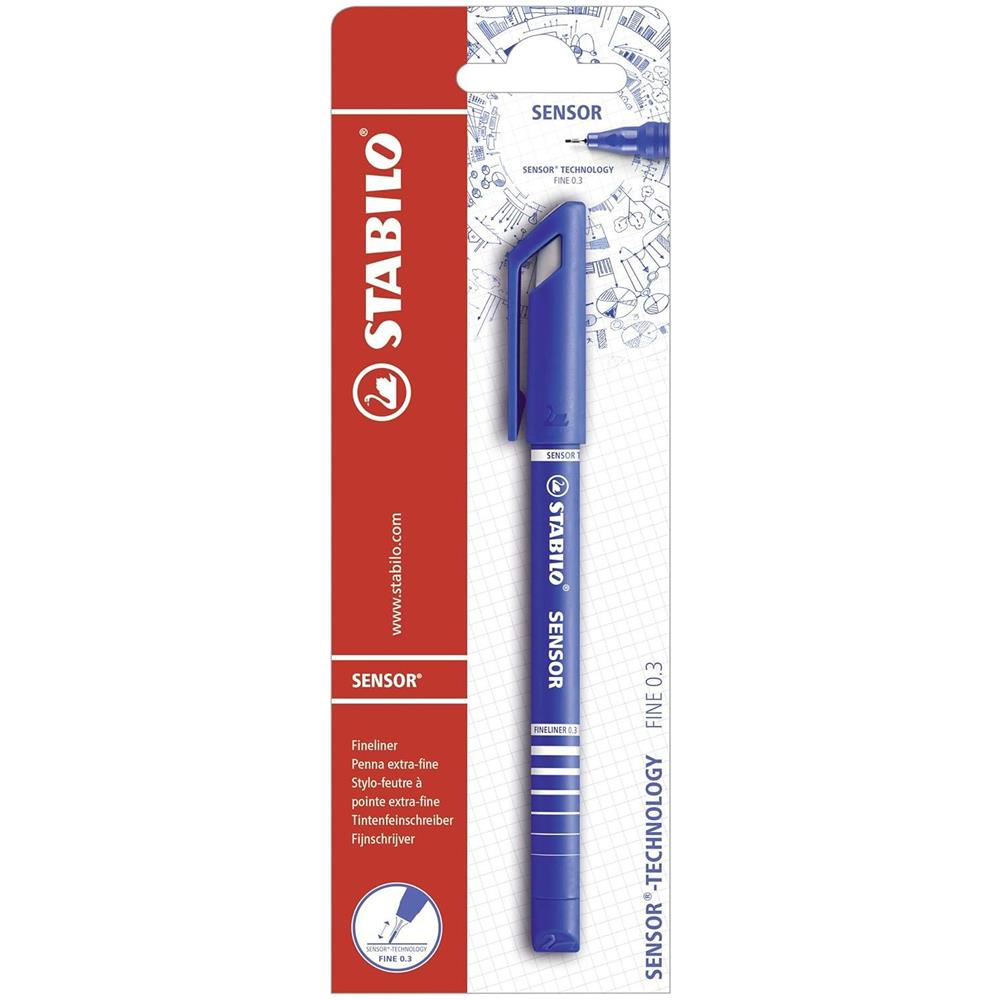 SENSOR F - Fineliner con punta ammortizzata - Tratto Fine (0,3 mm) - Pack da 1 - Blu - Foto 1