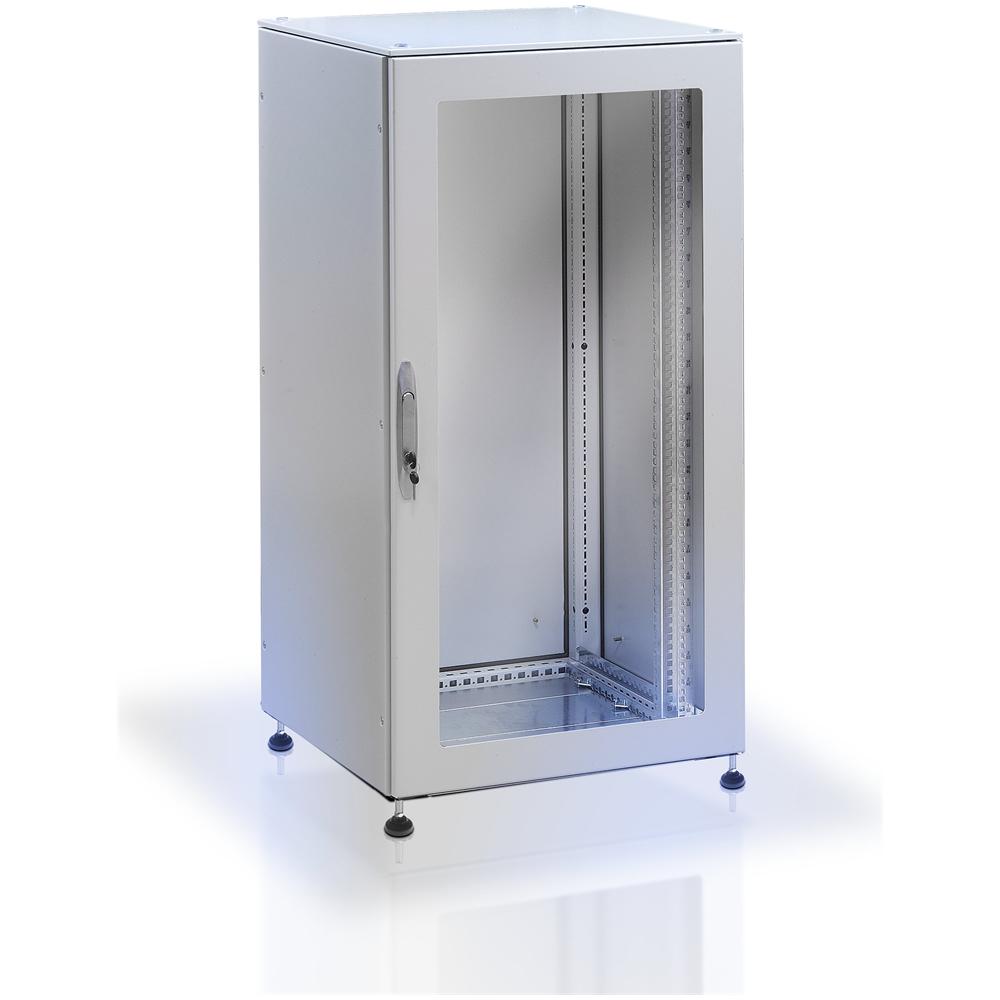 Armadio rack 19" a pavimento 25U grigio IP55 porta cieca - Foto 1