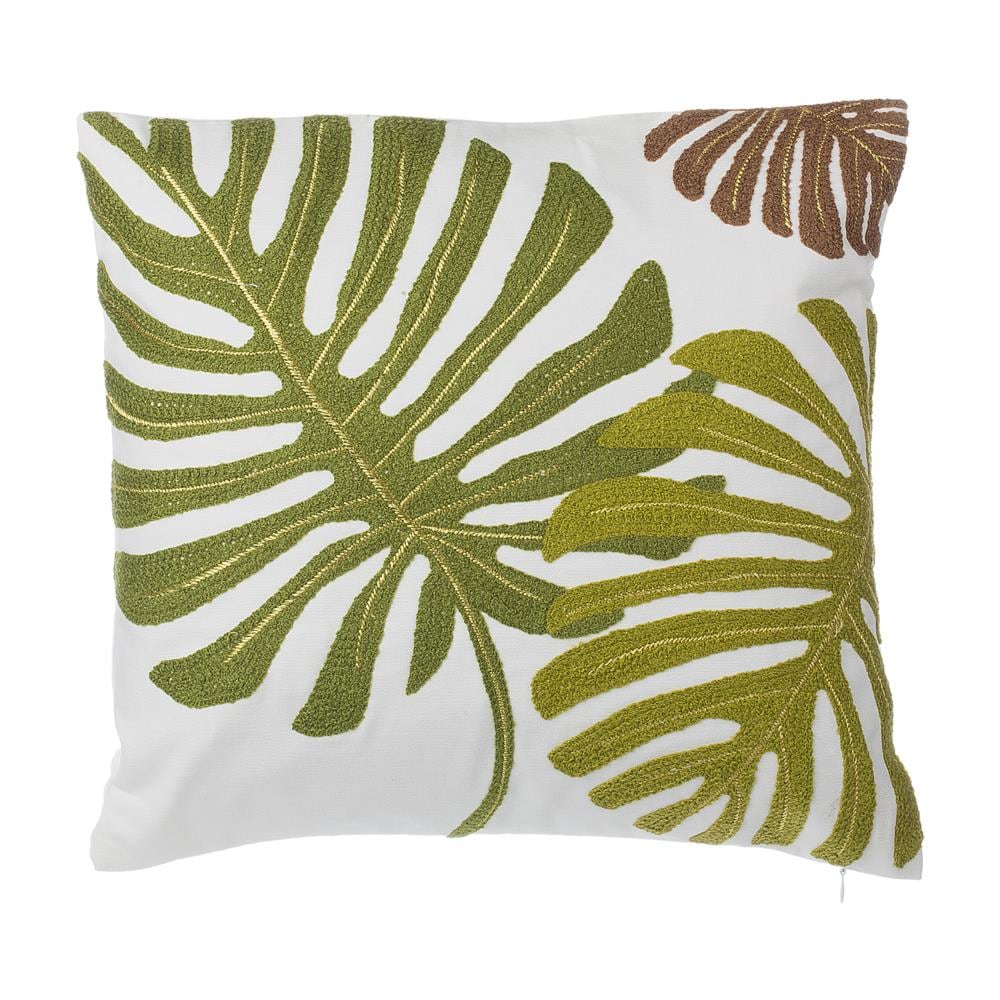 Set Di 2 Cuscini In Cotone Con Motivo A Foglie Di Palma Verdi 45 X 45 Cm Zenobia - Foto 1