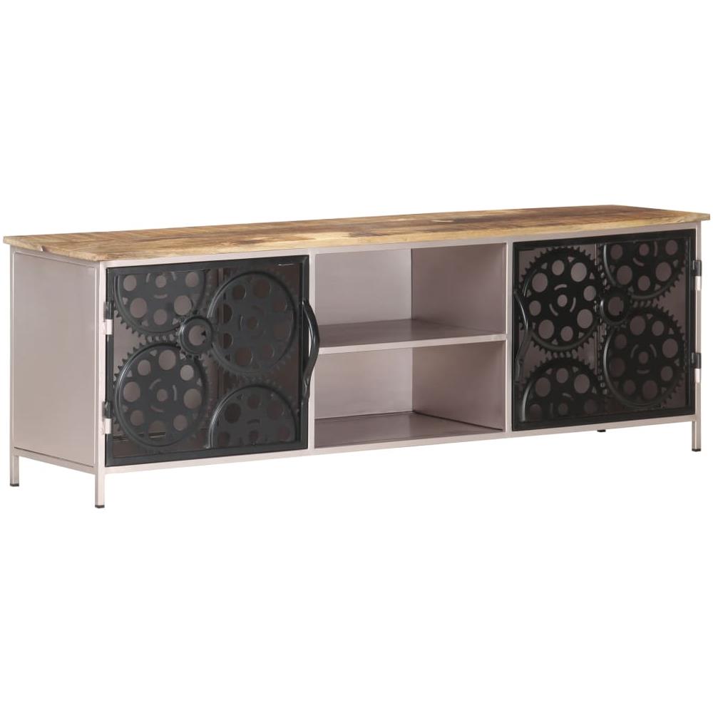 Mobile Porta TV 120x30x40 cm in Legno di Mango Grezzo - Foto 2