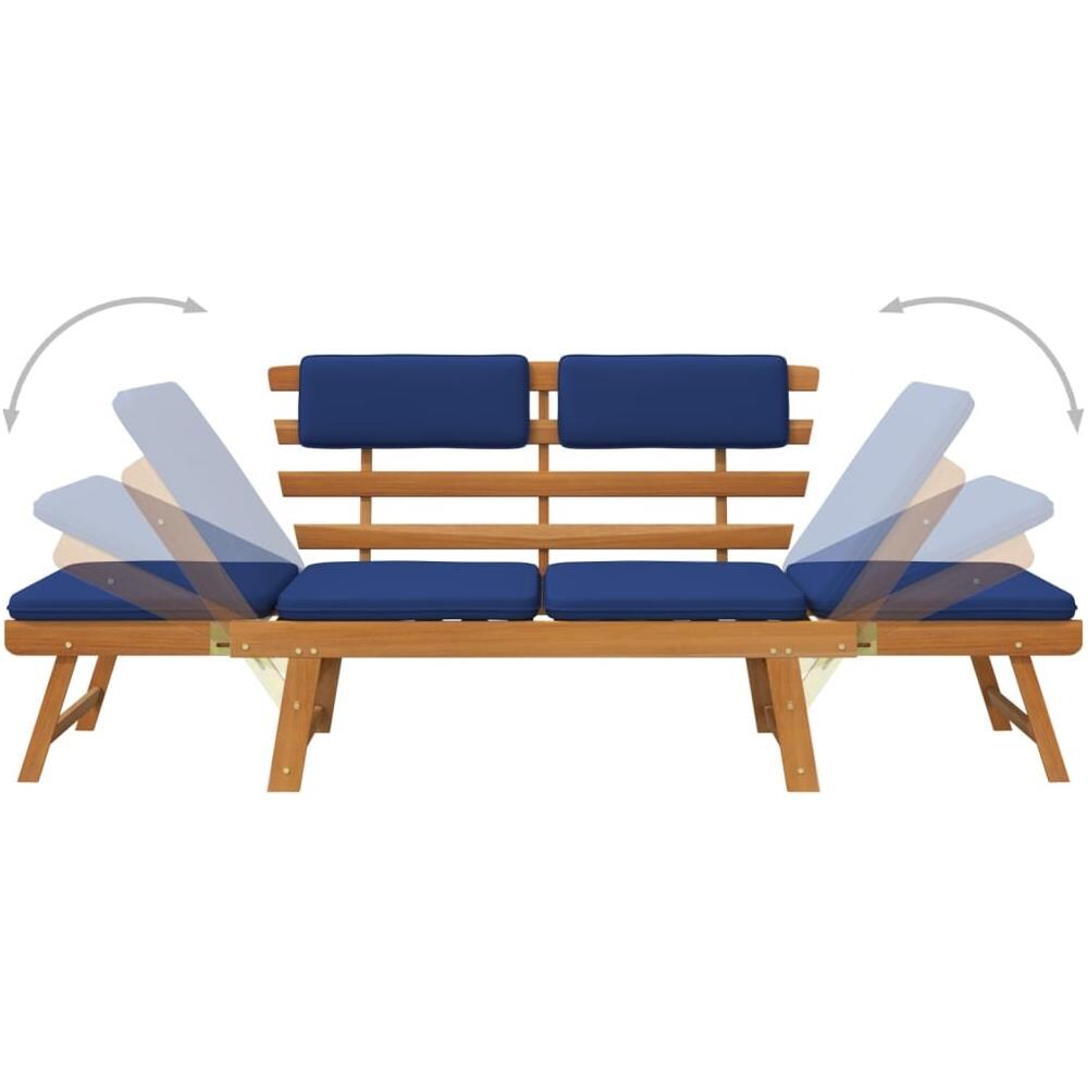 Panca da Giardino Cuscini 2-in-1 190 cm Legno Massello d'Acacia - Foto 3
