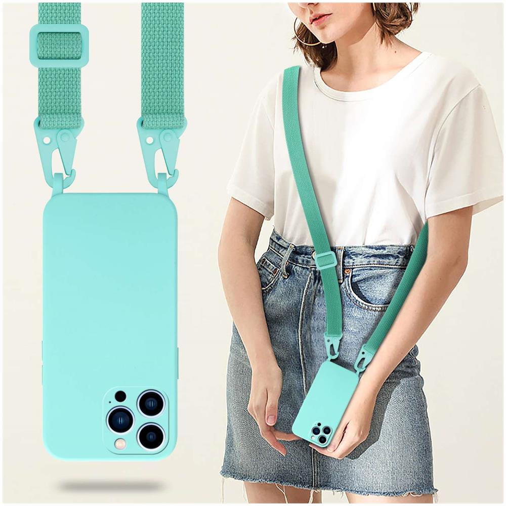 Catena Di Telefoni Cellulari Compatibile Con Apple Iphone 13 Pro In Liquid Turchese - Coperchio Di Protezione In Silicone Con Cordino Regolabile In Lunghezza - Foto 7
