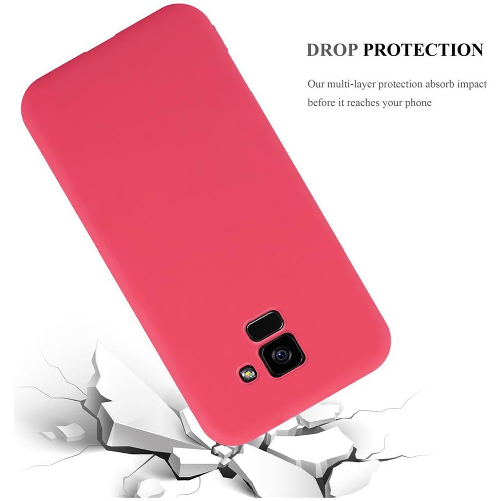 Custodia Compatibile Con Samsung Galaxy A5 2018 In Candy Rosso - Coperchio Protettivo In Silicone Tpu Flessibile - Foto 8