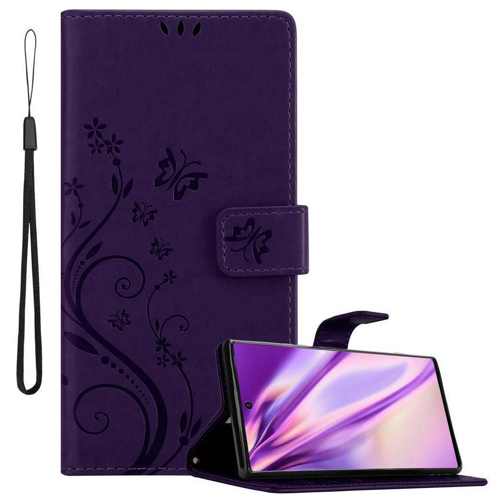 Cadorabo Custodia Compatibile Con Samsung Galaxy Note 10 In Lilla Scuro Fiore - Coperchio Protettivo In Design Floreale Con Chiusura Magnetica, Funzione Stand E Slot Per Carte - Foto 1