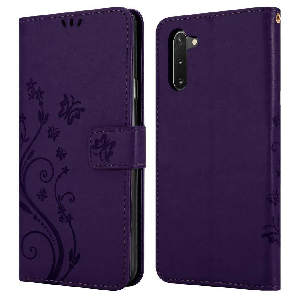 Cadorabo Custodia Compatibile Con Samsung Galaxy Note 10 In Lilla Scuro Fiore - Coperchio Protettivo In Design Floreale Con Chiusura Magnetica, Funzione Stand E Slot Per Carte - Foto 8