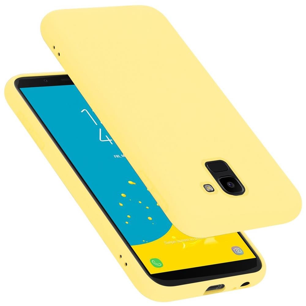 Custodia Compatibile Con Samsung Galaxy J6 2018 In Liquid Giallo - Coperchio Protettivo In Silicone Tpu Flessibile - Foto 1