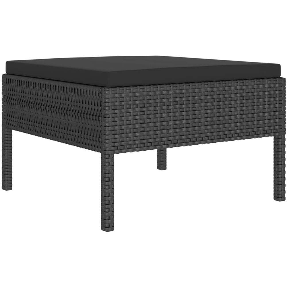 Set Divani Da Giardino 6 Pz Con Cuscini In Polyrattan Nero - Foto 3