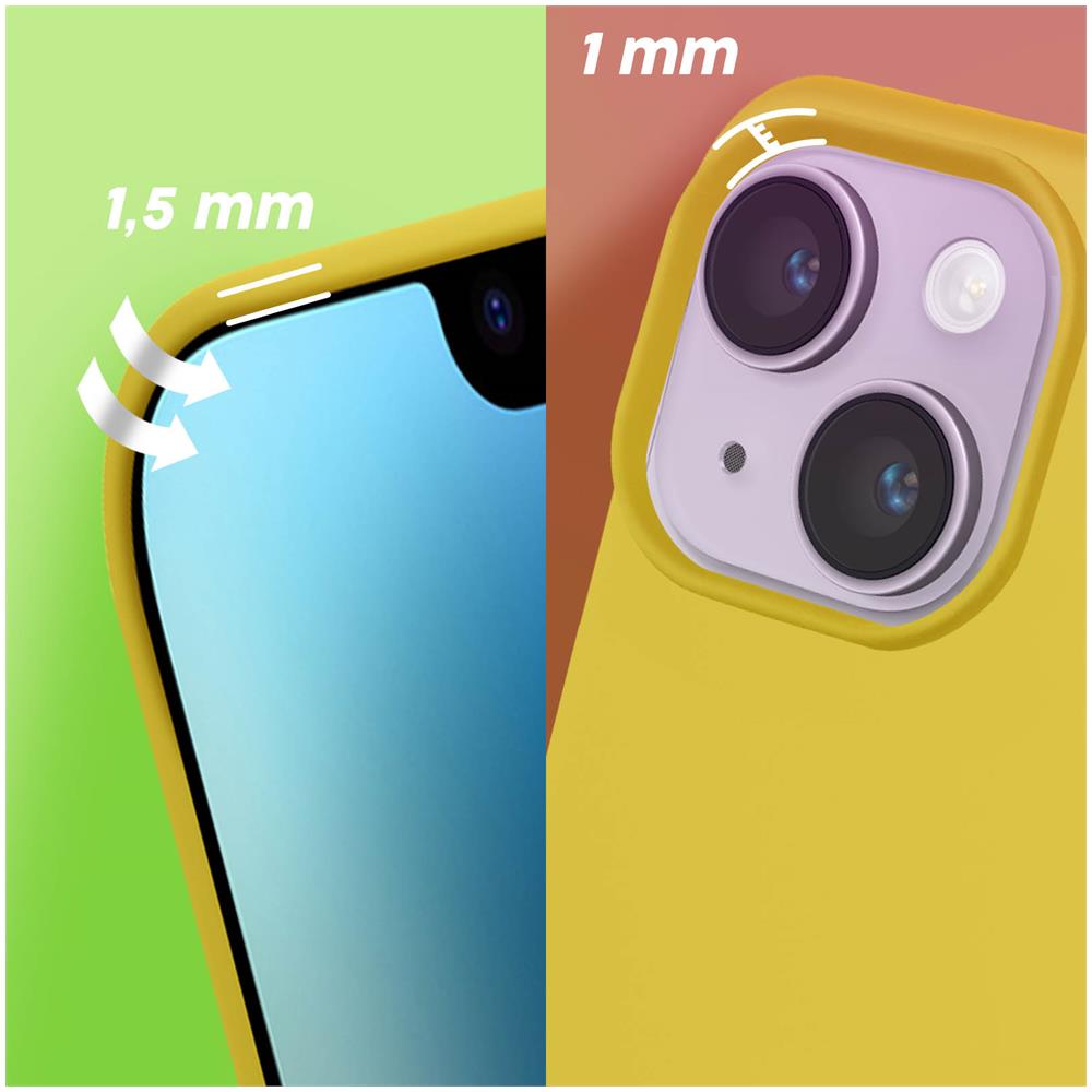 Cover Per Iphone 14 Ibrida Semirigida Sottile Leggera Gialla - Foto 2
