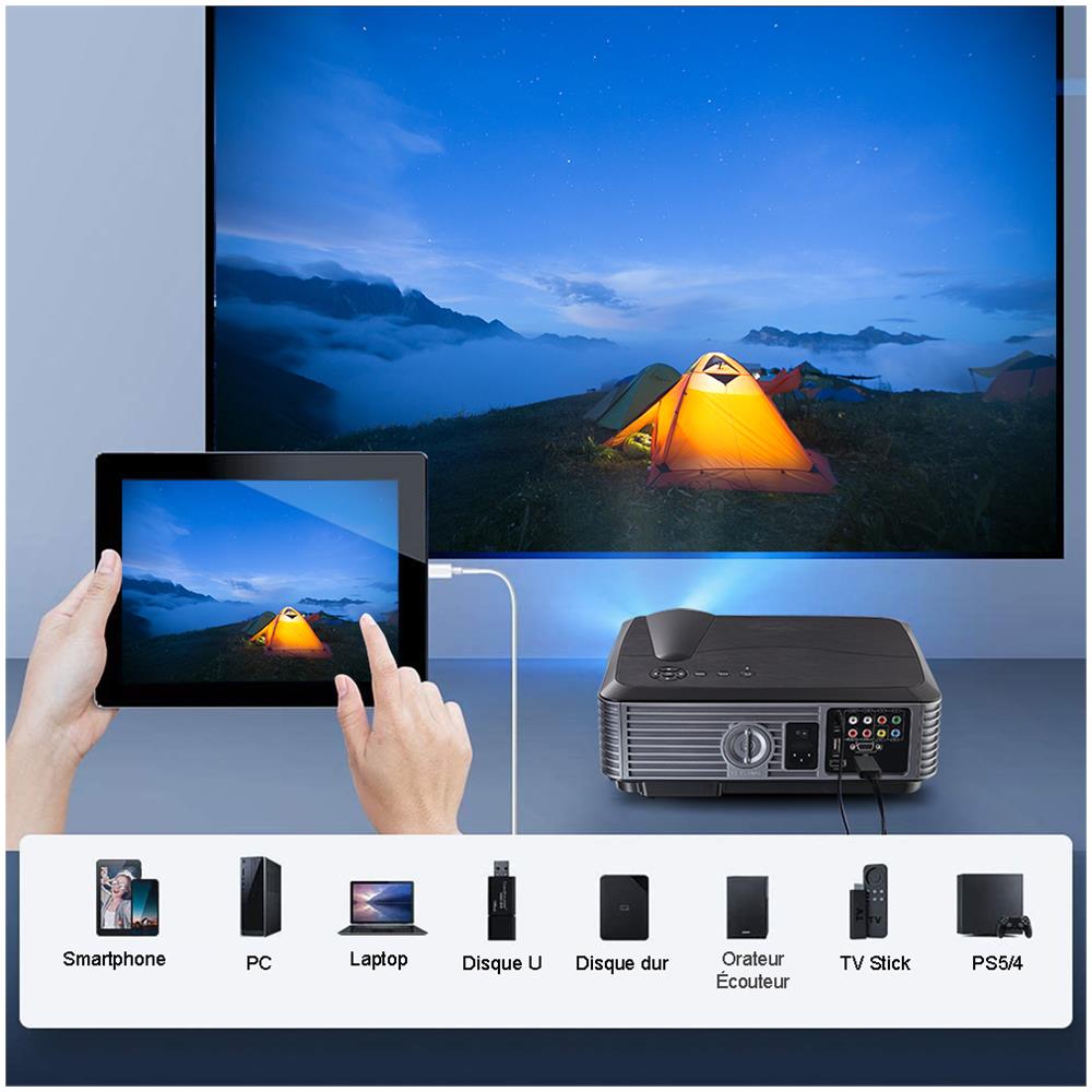 Videoproiettore F1 LED 5000 ANSI lumen Full HD 1920 x 1080 Pixel Colore Nero / Grigio - Foto 7