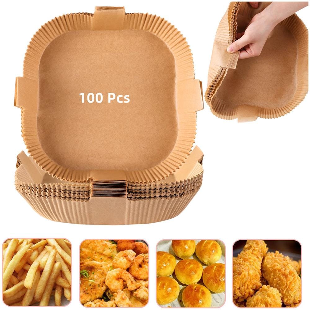 Carta Usa E Getta Air Fryer Con Manico Per Friggitrici 100 Pz Nature 20 Cm - Foto 1
