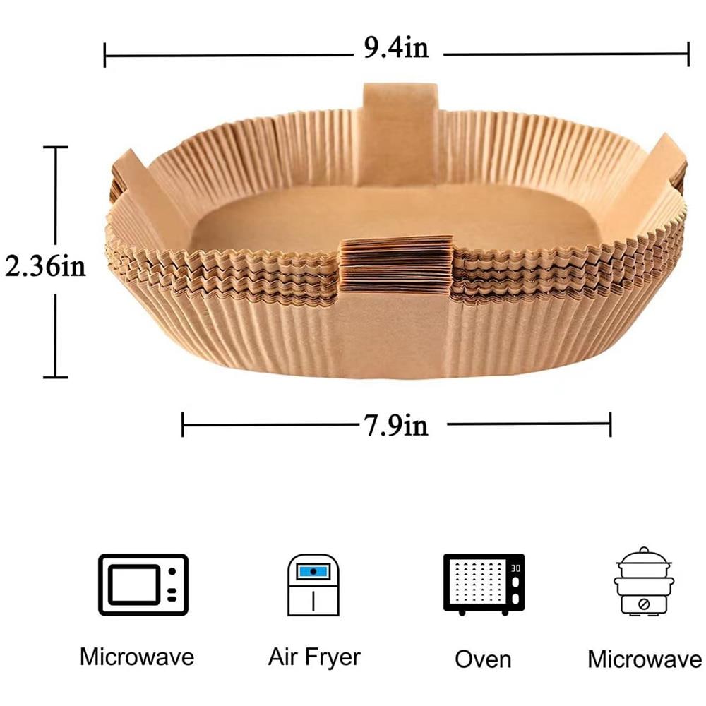 Carta Usa E Getta Air Fryer Con Manico Per Friggitrici 100 Pz Nature 20 Cm - Foto 2