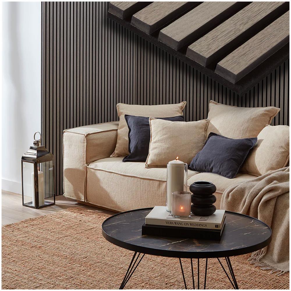 Pannello Acustico Feltro E Fibra Di Legno Lamelli Millerighe Rovere Grigio 120x34x1,5 - Foto 1