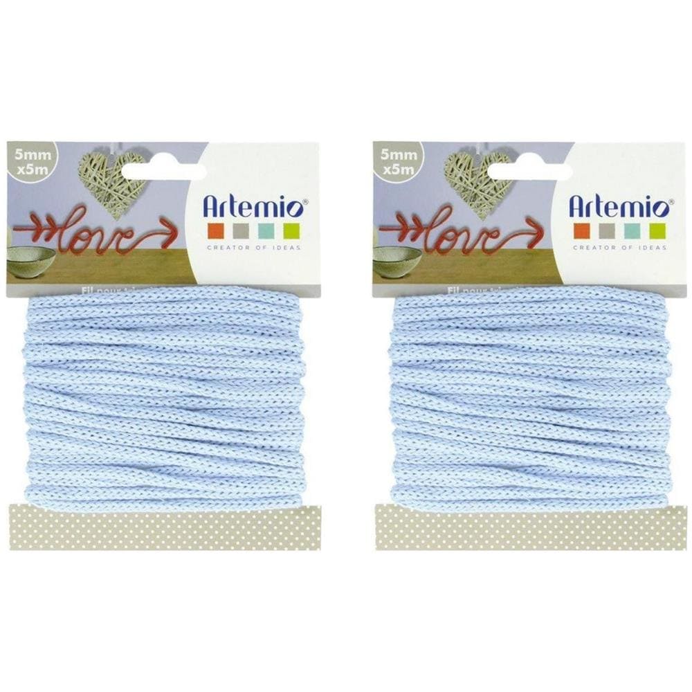2 Filati Per Maglieria 5 Mm X 5 M - Blu Pastello - Foto 1