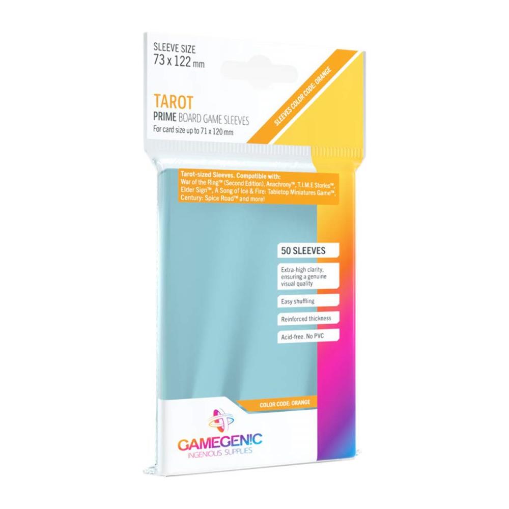 Buste Per Giochi Da Tavolo Prime Confezione Da 50 Buste Extra Trasparenti Buste Per Carte Da 72 X 122 Mm Ottimizzate Per Luso Con Le Carte Dei Tarocchi Protezione Delle Carte Premium Ffg Codice Colore Arancione Prodotto Da Gamegenic - Foto 1