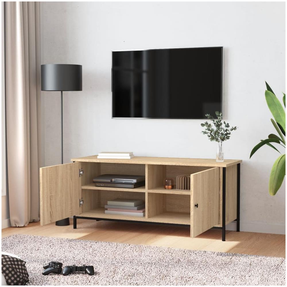 Mobile Tv Con Ante Rovere Sonoma 102x35x45 Cm Legno Multistrato - Foto 3