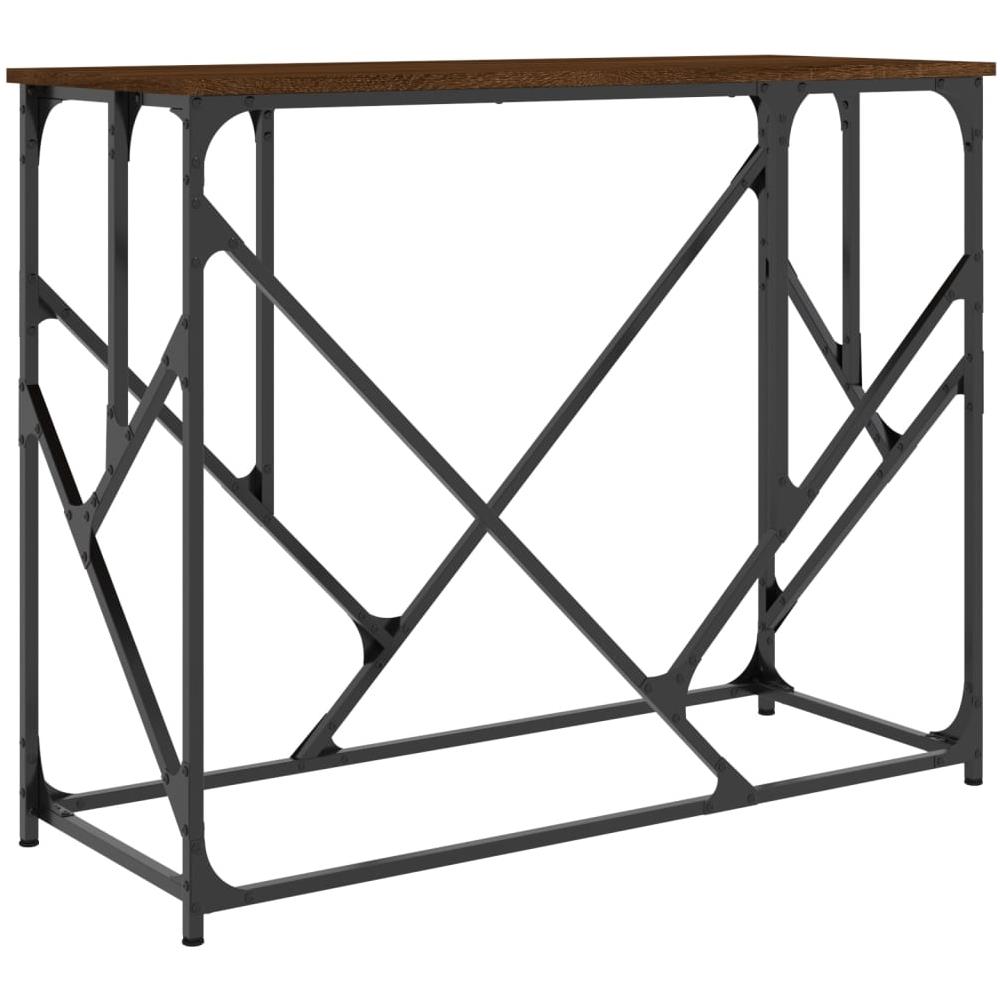 Tavolino Consolle Rovere Marrone 100x40x80 Cm Legno Multistrato - Foto 2