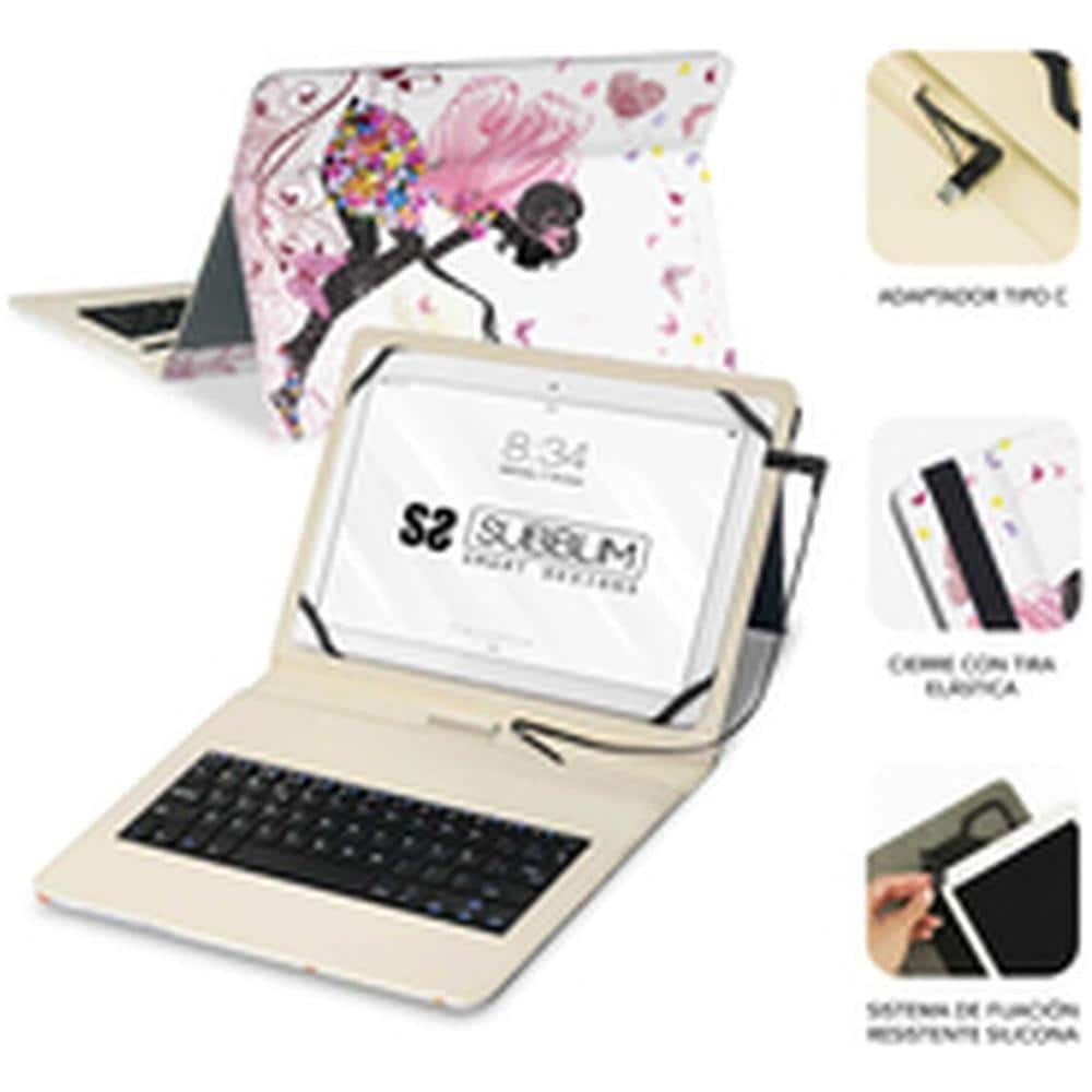 Tastiera Bluetooth Con Supporto Per Tablet Subkt1-usb052 Qwerty In Spagnolo Multicolore Spagnolo - Foto 3