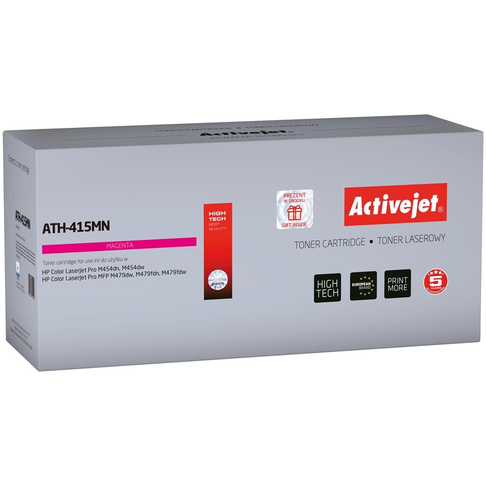 Toner ATH-415MN per stampante HP; Sostituzione HP 415A W2033A; Supremo; 2100 pagine; Viola, con chip - Foto 1