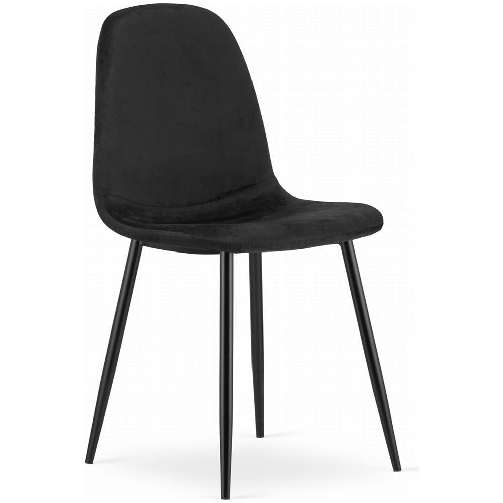 Sedia COMO - Ergonomica in velluto nero per soggiorno, ufficio, sala da pranzo x 1 - Foto 1