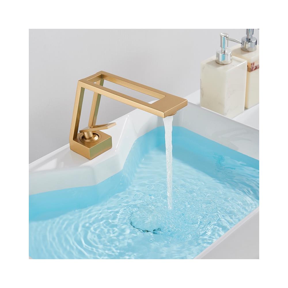 Rubinetto per lavabo da bagno, Blackswan, tipo M365, modello oro opaco, misura 19 cm - Foto 4