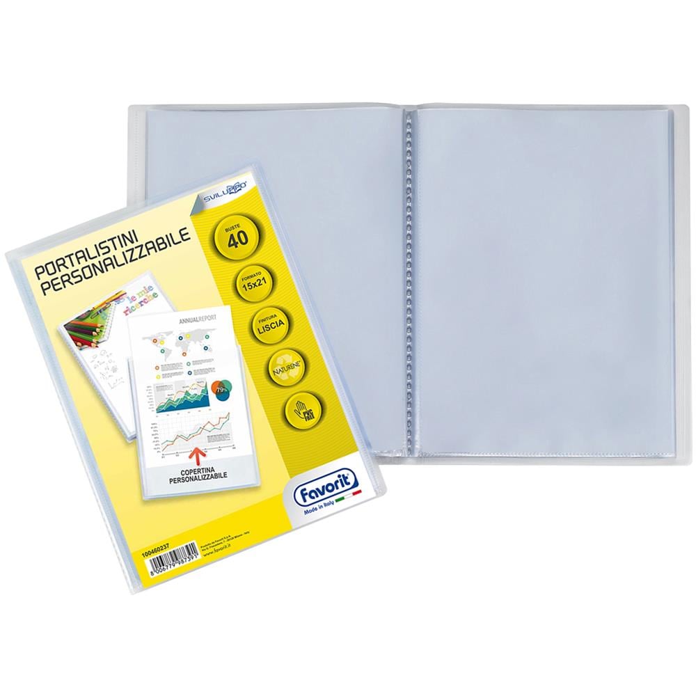 portalistino personalizz. sviluppo liscio 15x21cm 40 buste trasparente favorit - Foto 2