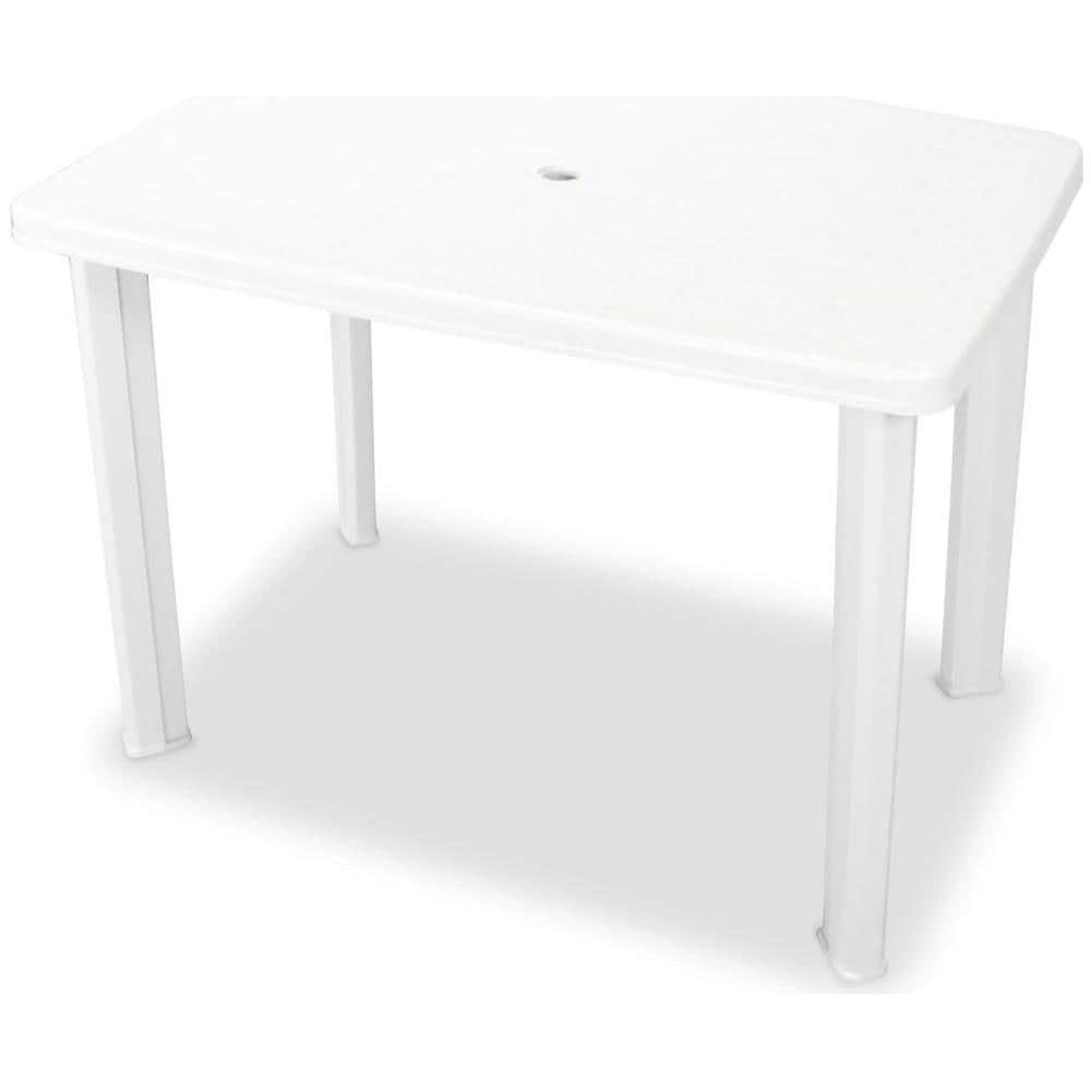 Tavolo Da Giardino 101x68x72 Cm In Plastica Bianco - Foto 1