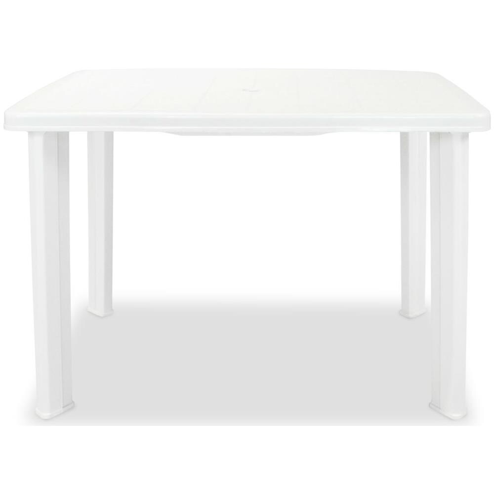 Tavolo Da Giardino 101x68x72 Cm In Plastica Bianco - Foto 2