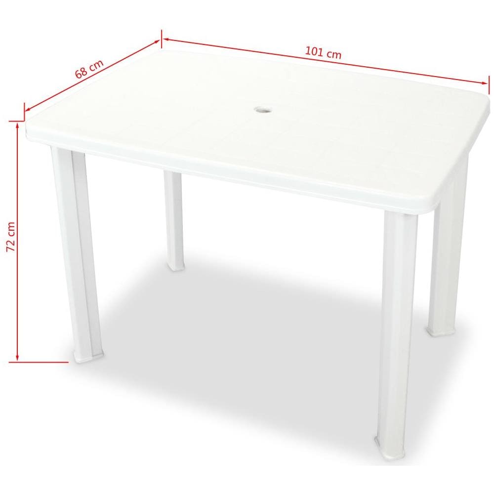 Tavolo Da Giardino 101x68x72 Cm In Plastica Bianco - Foto 5