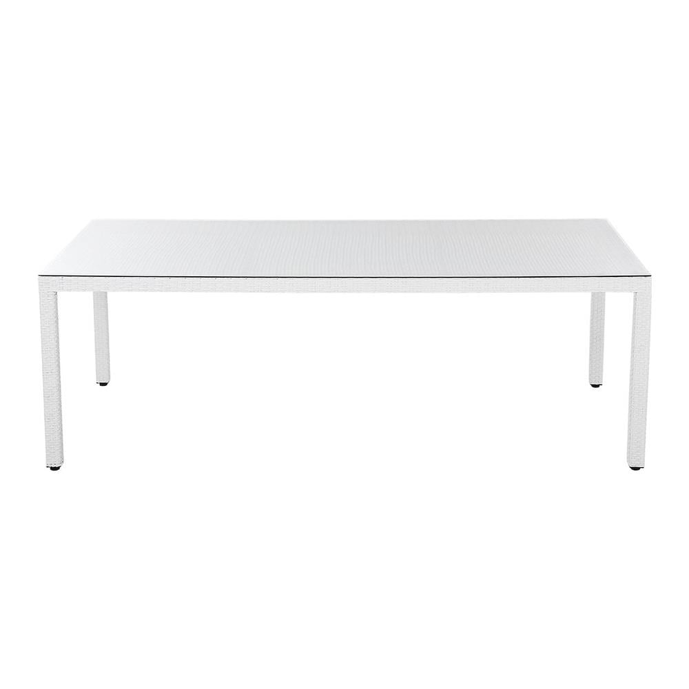 Tavolo Da Giardino 220cm In Rattan Bianco Italy - Foto 1