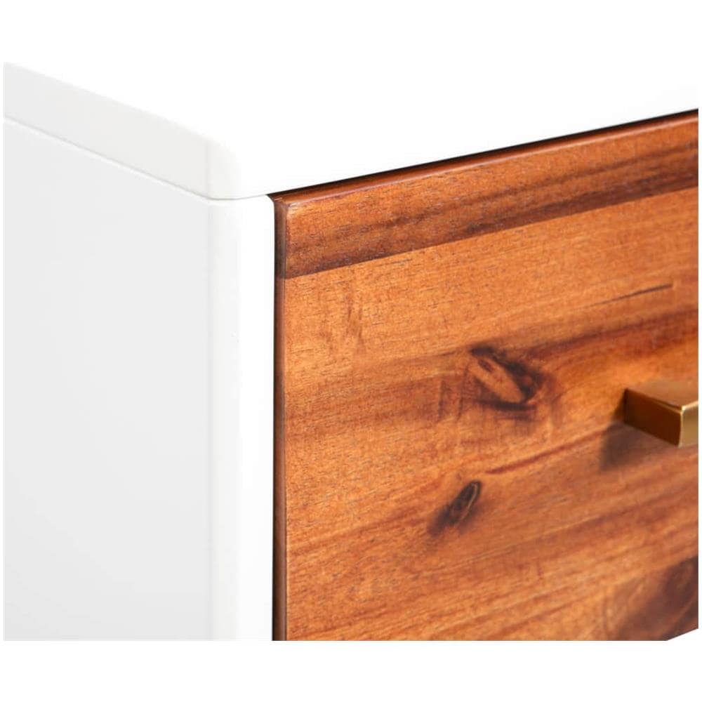 Comodino In Legno Massello Di Acacia 40x30x45 Cm - Foto 7