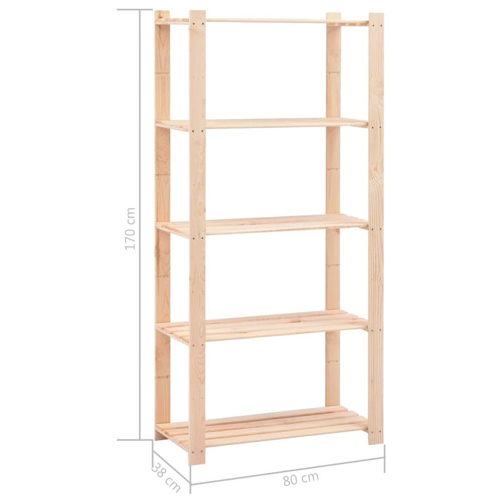 Scaffali A 5 Livelli 3 Pz 80x38x170 Cm Massello Pino Fsc 250 Kg - Foto 8