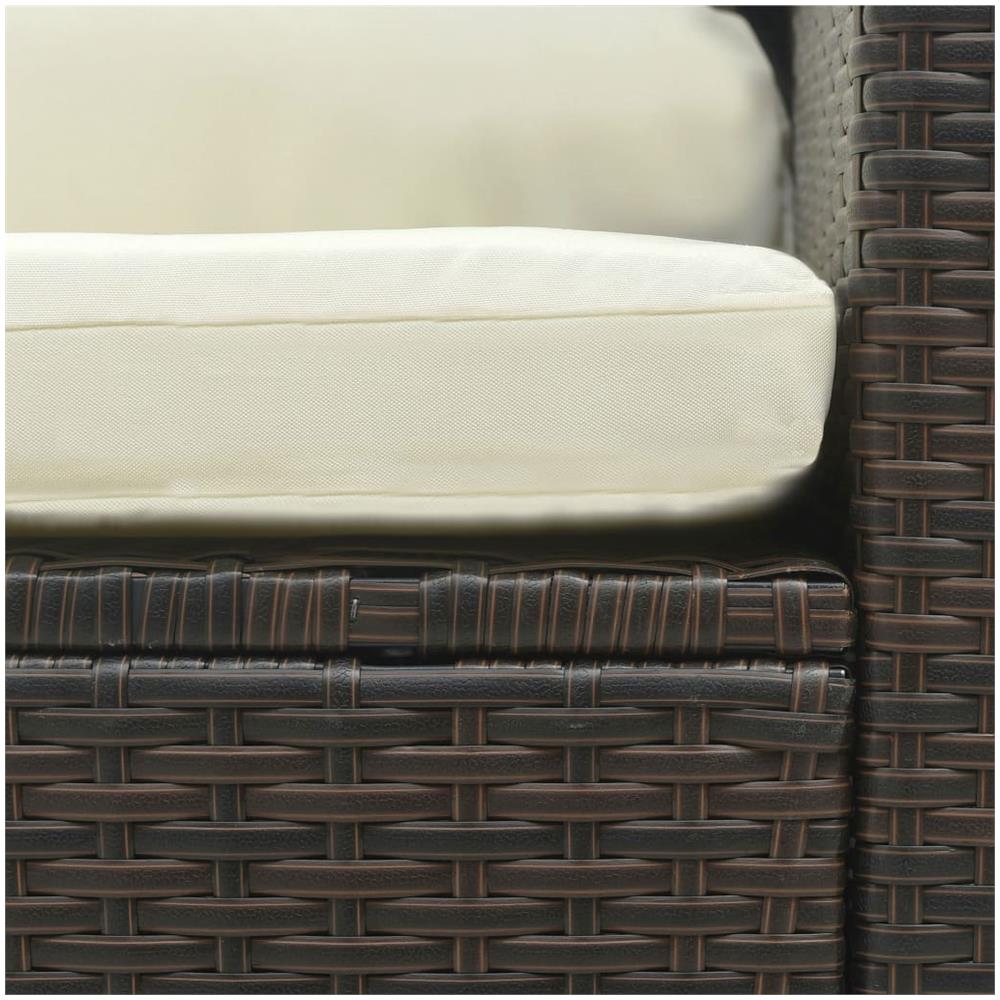 Set Divani Da Giardino 5 Pz Con Cuscini In Polyrattan Marrone - Foto 2