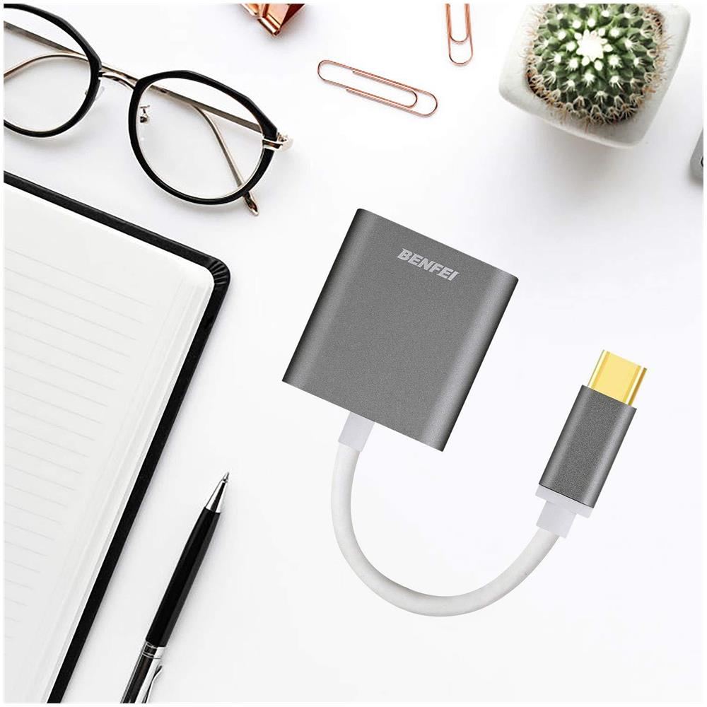 Usb C A Dvi Usb Type-c A Dvi Thunderbolt 3 Compatibile Per Macbook Pro 20182017 Macbook Air Ipad Pro 2018 Samsung Galaxy S10 S9 Superficie Book 2 E Di Pi - Grey - Foto 4