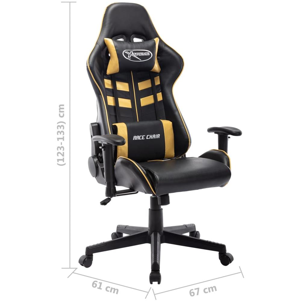 Sedia da Gaming Nera e Oro in Similpelle - Foto 8