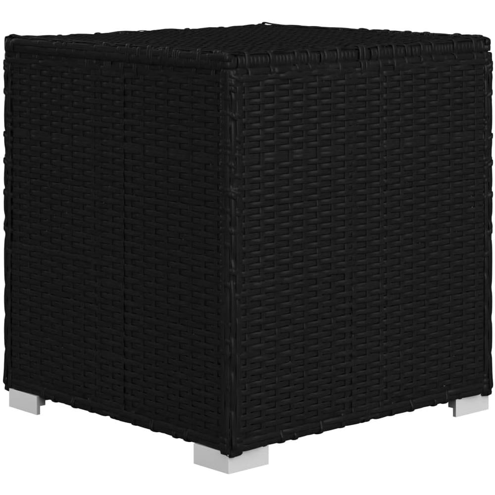 Lettini Prendisole con Tavolino 3 pz in Polyrattan Nero - Foto 9