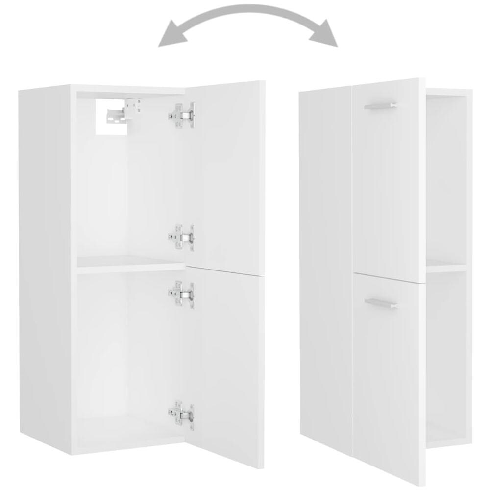 Armadio da Bagno Bianco 30x30x80 cm in Legno Multistrato - Foto 8
