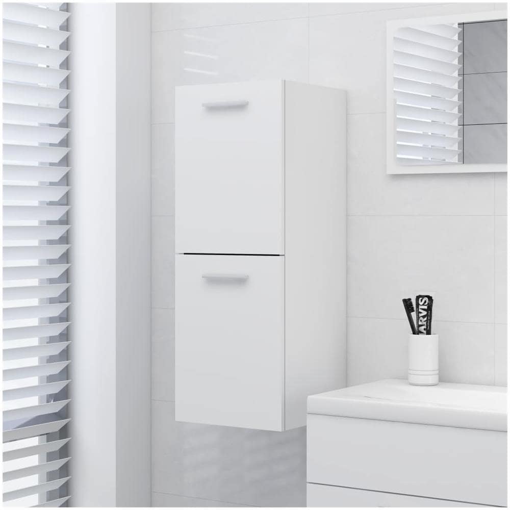 Armadio da Bagno Bianco 30x30x80 cm in Legno Multistrato - Foto 1