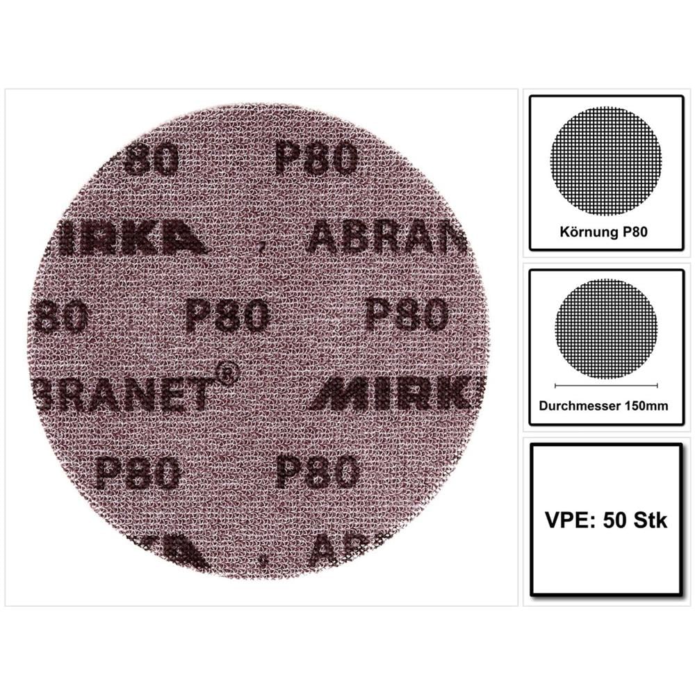 Abranet Disco Abrasivo Grip 150mm / P80 - 50 Pezzi (5424105080)  - Foto 1