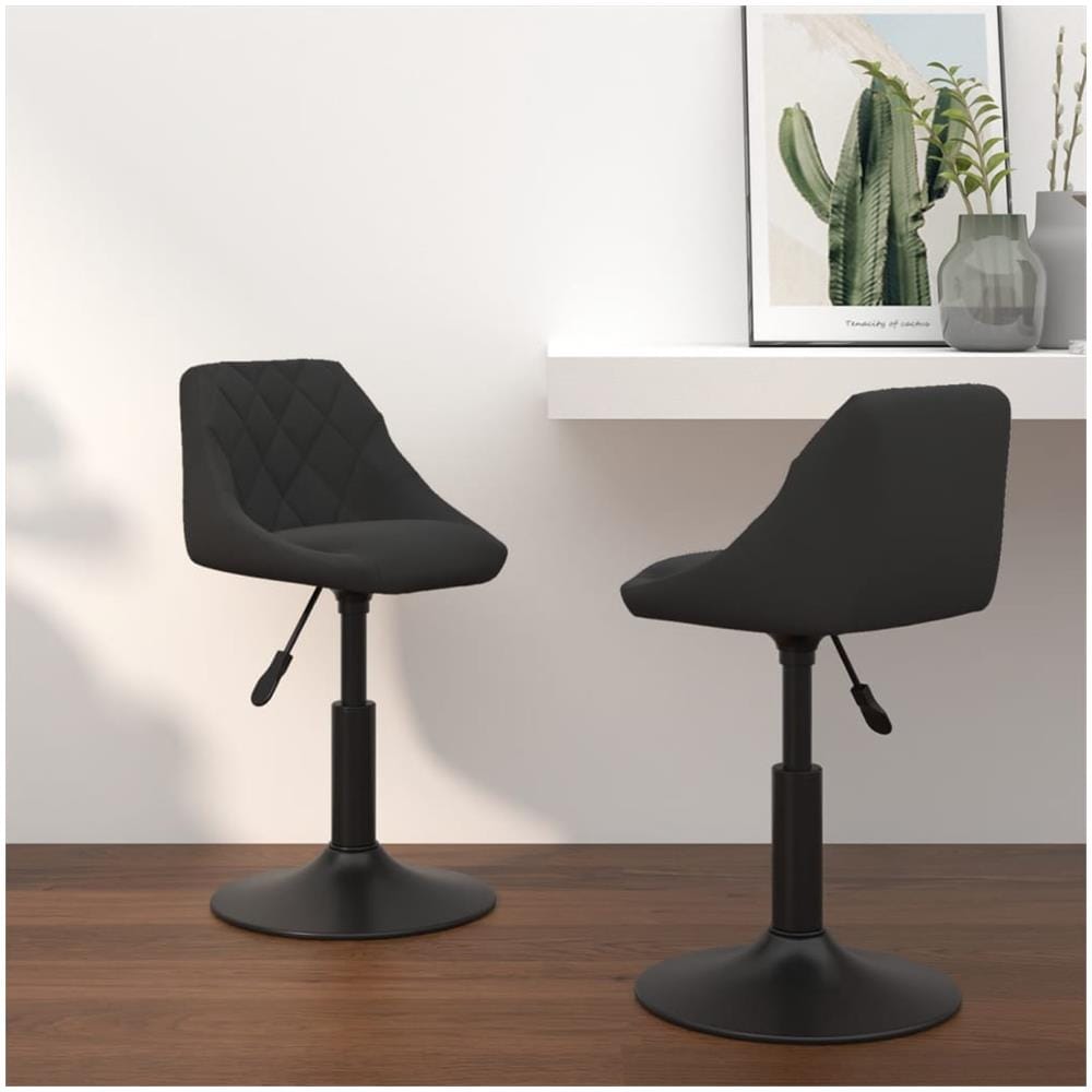 Sedie Da Pranzo Girevoli 2 Pz Nere In Velluto - Foto 1