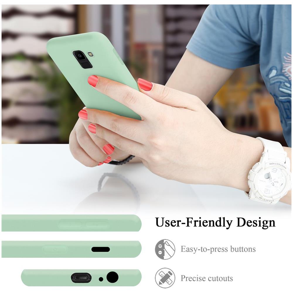 Custodia Compatibile Con Samsung Galaxy J6 2018 In Liquid Verde Chiaro - Coperchio Protettivo In Silicone Tpu Flessibile - Foto 7