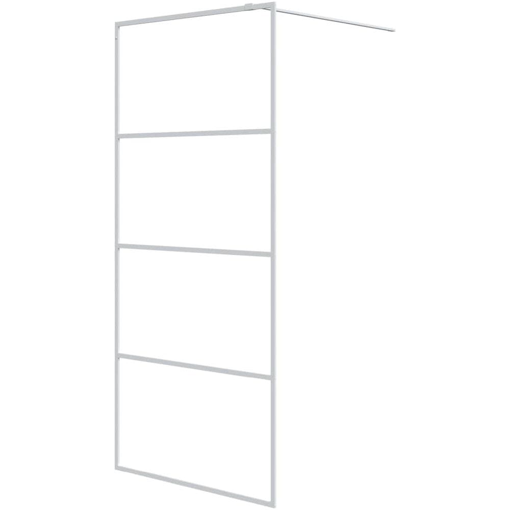 Parete Doccia Walk In Bianca 90x195 Cm Vetro Trasparente Esg - Foto 2