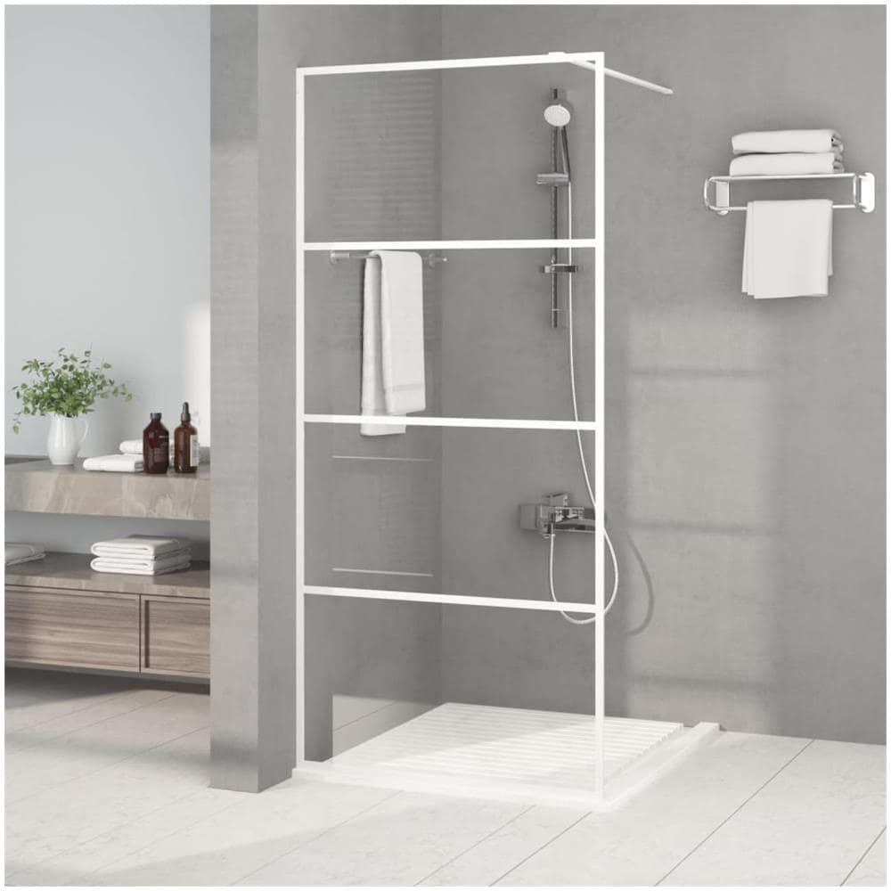 Parete Doccia Walk In Bianca 90x195 Cm Vetro Trasparente Esg - Foto 1